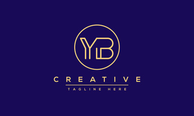 YB Logo Design Abstract Vector monogram. Modern creative icon letters Y B.