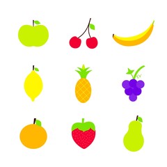 Flat Fruits Set