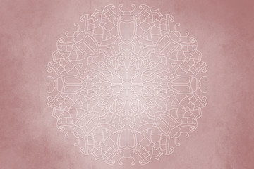 Blush pink vintage greeting card with Mandala. Great for invitation, flyer, menu, brochure, postcard, wallpaper, decoration, or any desired idea.
