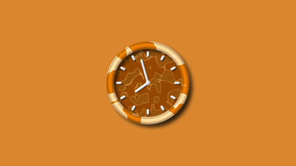 Brown 3d wall clock isolated,3d clock icon,army design 3d clock icon