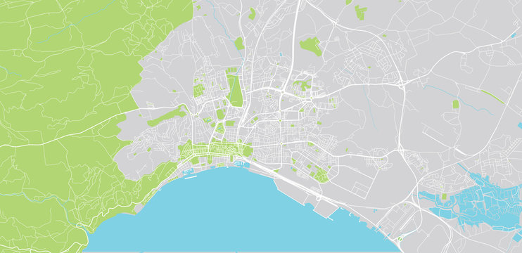 Urban vector city map of Setubal, Portugal
