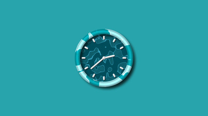 3d wall clock icon,cyan dark clock isolated,New 3d clock isolated