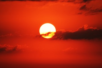 Sunrise sun and clouds / background material of wonderful natural scene.