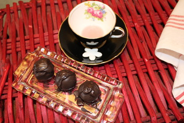 Tea and homemade truffles