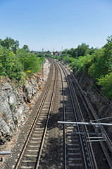 Fototapeta na wymiar deserted train tracks in Italy