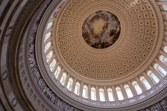 Washington Dc, USA; January 8, 2020: Internal View Of The Library Of Congress.