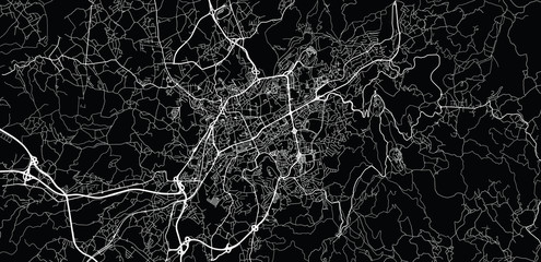 Urban vector city map of Braga, Portugal