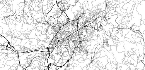 Urban vector city map of Braga, Portugal