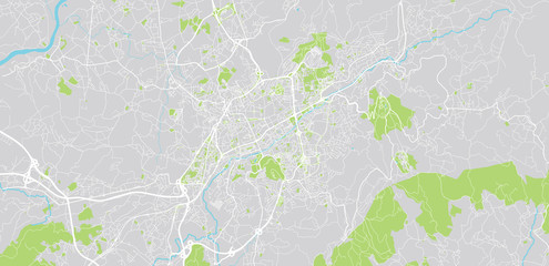 Urban vector city map of Braga, Portugal