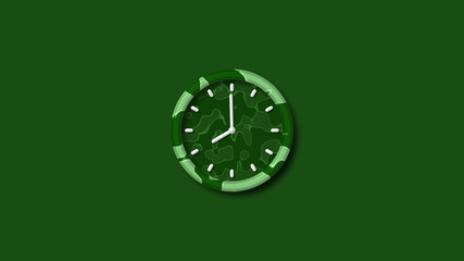 New green dark 3d wall clock isolated,green dark clock isolated,clock icon