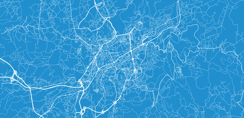 Urban vector city map of Braga, Portugal