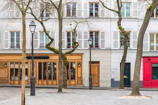 Paris, the beautiful place of Tertre, in Montmartre, French landmark
