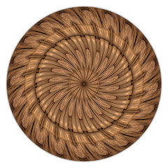 Decorative carved and woven wood pattern, 3d illustration.