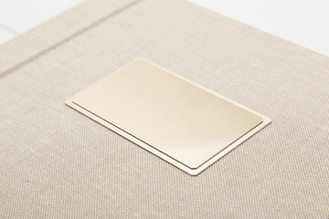 Elegant beige book and box for it. Wedding photobook. Wedding photo album