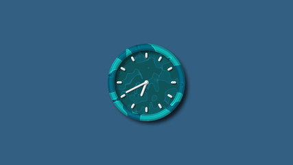 New 3d wall clock icon on blue dark background,wall clock isolated,3d clock isolated