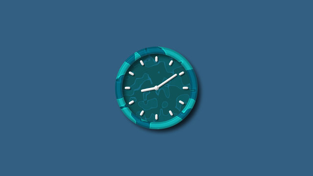 3d Wall Clock Icon On Blue Dark Background,clock Con,3d Clock Icon