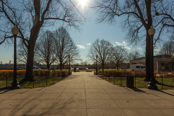 View of a park during the afternoon in Washington DC, USA.