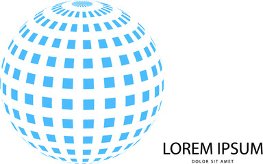 Abstract 3d blue globe logo in vector format. Can be used in branding or different graphic design layouts