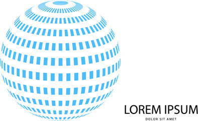 Abstract 3d blue globe logo in vector format. Can be used in branding or different graphic design layouts