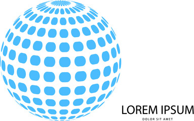 Abstract 3d blue globe logo in vector format. Can be used in branding or different graphic design layouts