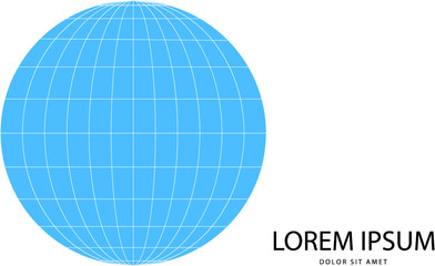 3d blue globe logo in vector format. Can be used in branding or different graphic design layouts