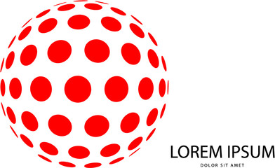 Abstract 3d red globe logo in vector format. Can be used in branding or different graphic design layouts