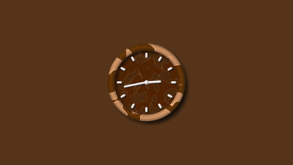 counting down 3d wall clock icon,3d clock icon,brown clock isolated