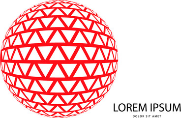 Abstract 3d red globe logo in vector format. Can be used in branding or different graphic design layouts