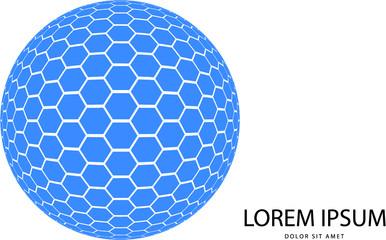 Abstract 3d blue globe logo in vector format. Can be used in branding or different graphic design layouts