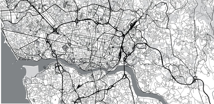 Premium Vector  Porto portugal city map in retro style. outline