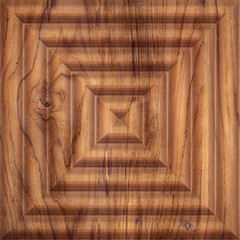 Wood decorative carved  tiles, 3d illustration