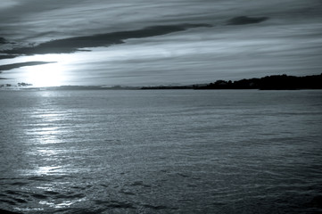 Beautiful sunset on the beach without people