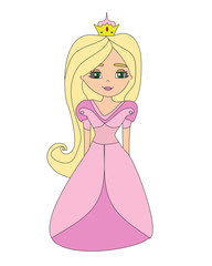 Obraz na płótnie Canvas cute little princess - doodle illustration