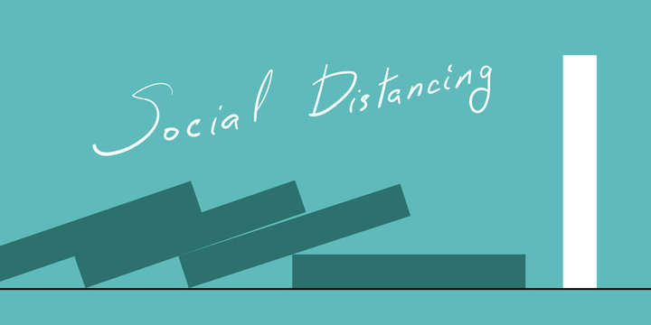 Social distancing illustration. Keep Distance