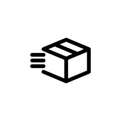 Send Package Unboxing Outline Icon Vector Illustration
