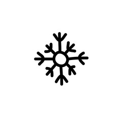 snowflake doodle icon, vector illustration