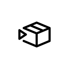 Send Package Unboxing Outline Icon Vector Illustration
