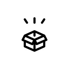 Box Empty Unboxing Outline Icon Vector Illustration
