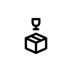 Easily Broken Package Unboxing Outline Icon Vector Illustration
