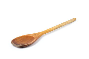 Wooden spoon on a white background, isolate