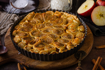 Homemade rustic apple pie