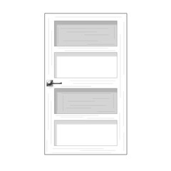 Vector illustration white door