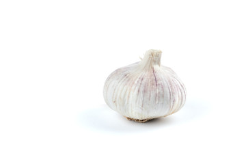 Head of fresh garlic isolated