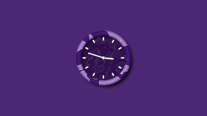 Purple 3d wall clock,3d wall clock icon,counting down 3d wall clock