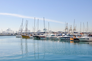 Fototapeta na wymiar Boat at the dock of the port