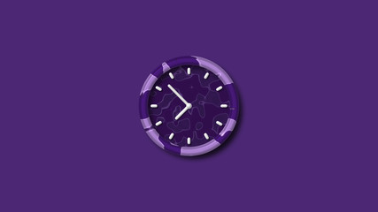 Top wall clock isolated on purple background,3d wall clock,clock icon