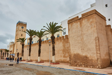 Medina entrance tower and old city walls in Essaouira