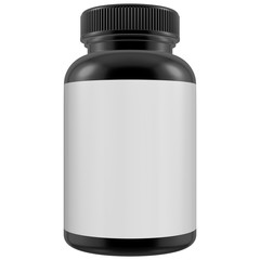 Realistic 3D Bottle Mock Up Template on White Background.3D Rendering,3D Illustration