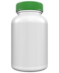 Realistic 3D Bottle Mock Up Template on White Background.3D Rendering,3D Illustration