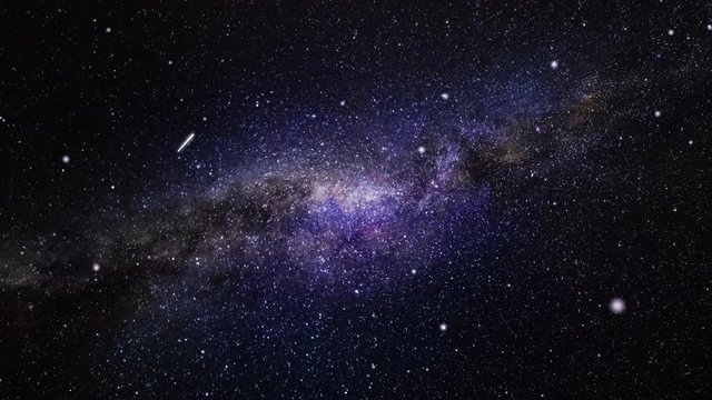 Abstract Nebula Space Travel Looped Background. Fly from universe burn to the earth near planets, Nebula Aquarius , stars and galaxy